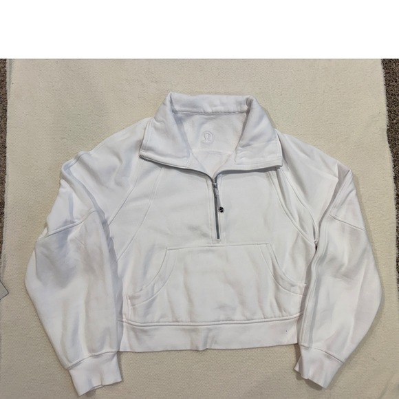 Lululemon Tops - Lululemon Scuba Oversized Half-Zip Hoodie White LW3HW0S M/L Sweatshirt (679)